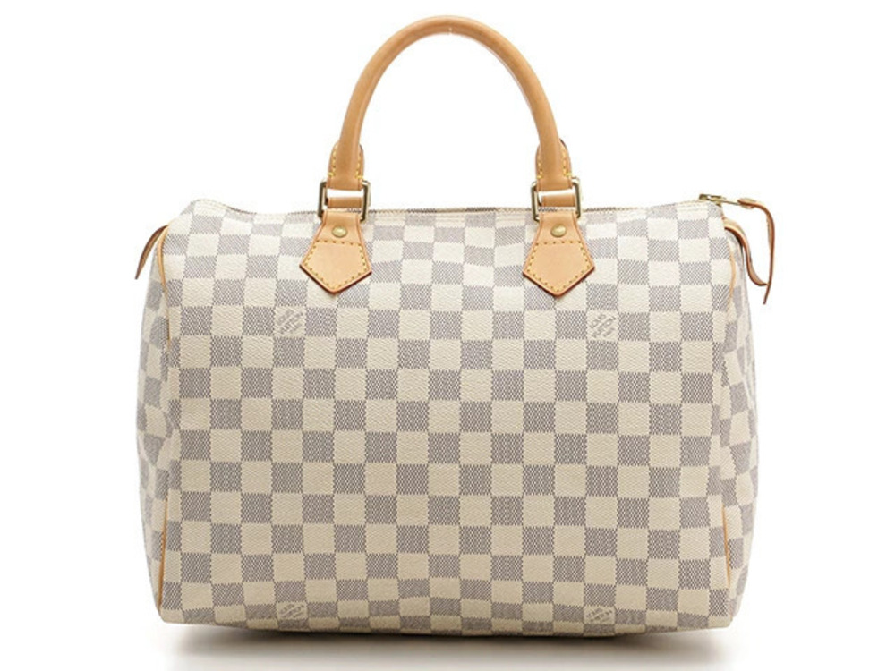 LOUIS VUITTON Speedy Handbag Damier Azur White